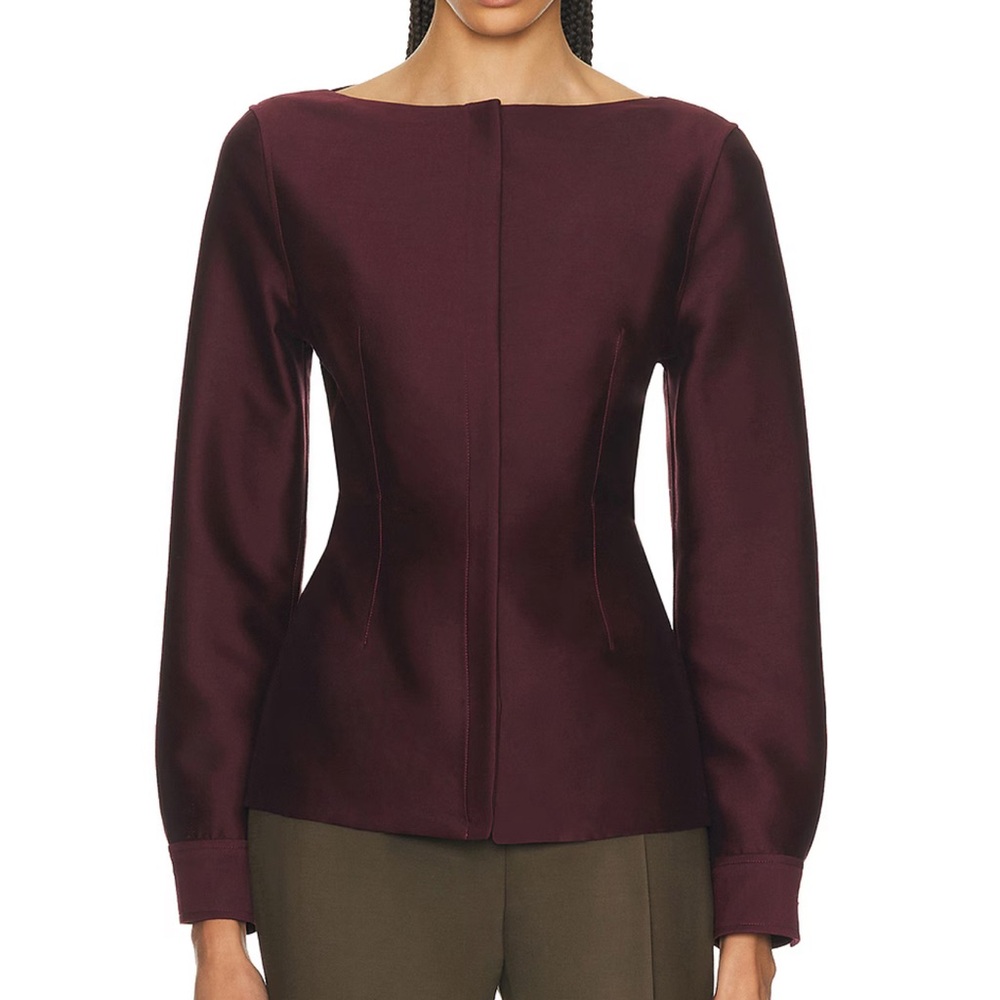 Adam Lippes aubergine Souline blouse